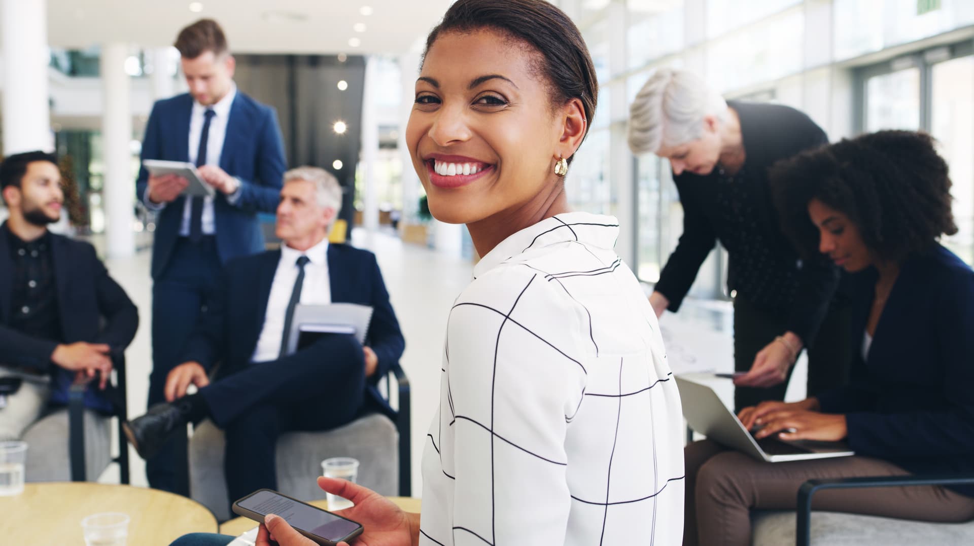 Business professionals collaborating